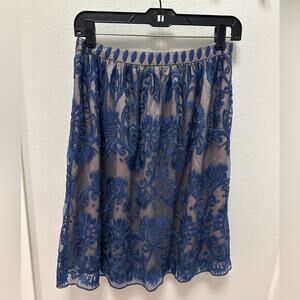 Sundance blue and cream lace skirt